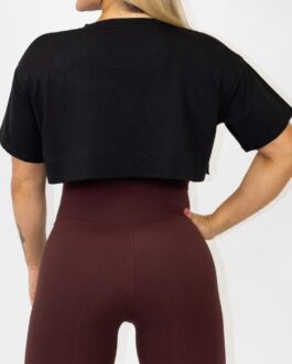 Reborn oversized crop tee, black